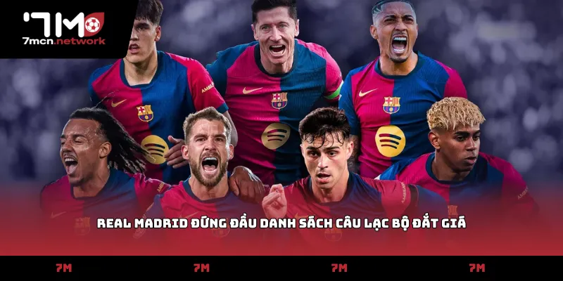Real Madrid đứng đầu danh sách câu lạc bộ đắt giá